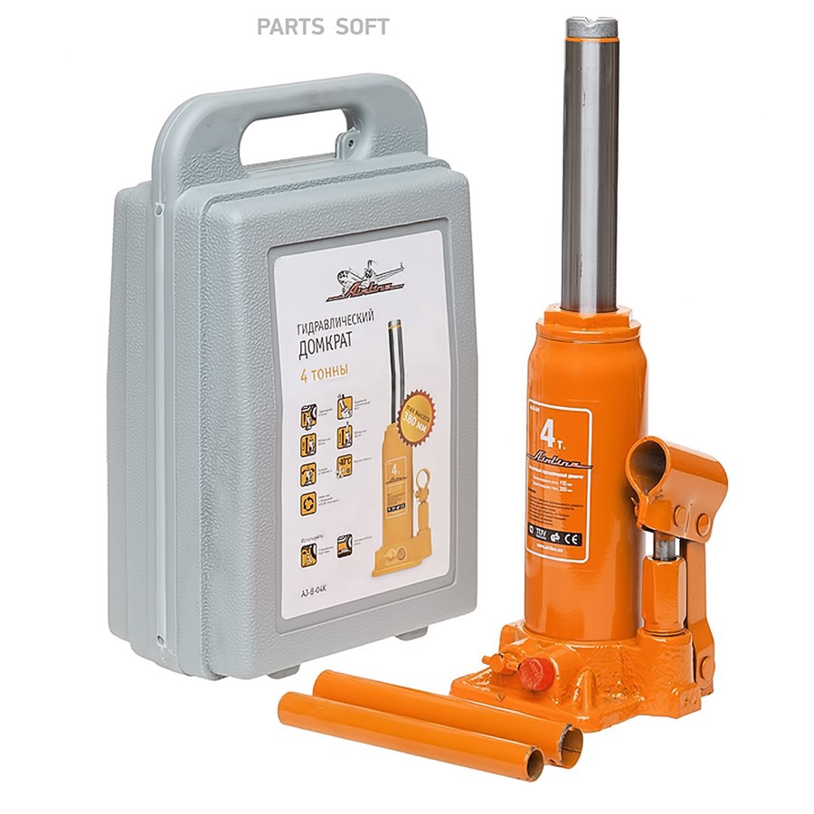 Домкрат бутылочный 4 т AIRLINE 195 - 380 мм в кейсе - AIRLINE None None